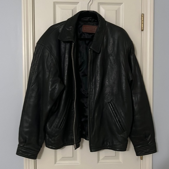 Men’s Leather Bomber Jacket - Picture 1 of 7